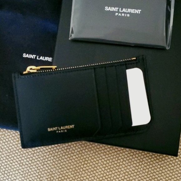 Saint Laurent Handbags - Saint Laurent authentic black wallet card case NEW